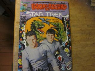 Vintage Star Trek,  Dinosaur Planet Peter Pan Comic Book & 45 Record Spock & Kirk