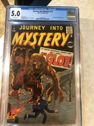Journey Into Mystery 72 - Marvel Comics 1961 - Cgc 5.  0 Graded Comic,  Stan Lee