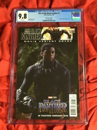 Cgc 9.  8 Rise Of The Black Panther 1 Chadwick Boseman Movie Photo Variant Marvel