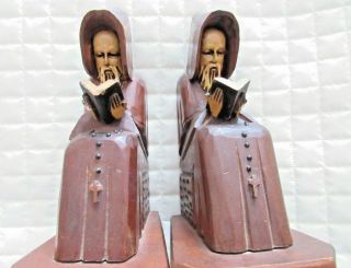 Wooden Monk Bookends 3