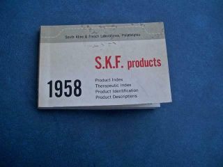 Vintage 1958 Smith Kline & French Laboratories Product Index Booklet