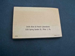 VINTAGE 1958 SMITH KLINE & FRENCH LABORATORIES PRODUCT INDEX BOOKLET 2
