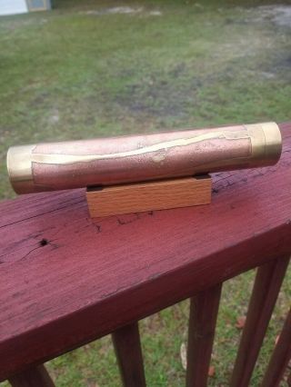 Large Stephen Auger Signed 1983 Etched Brass Kaleidoscope