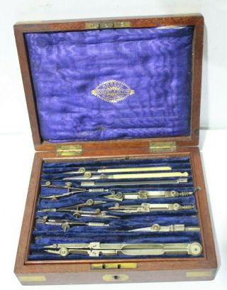 Vintage Robson Technical Drafting Tools Set Drawing Instruments Compass - 232