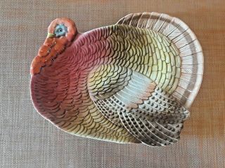 Vintage Otagiri Turkey Thanksgiving Fall Platter Plate 11 " X 8.  5 " Made In Japan