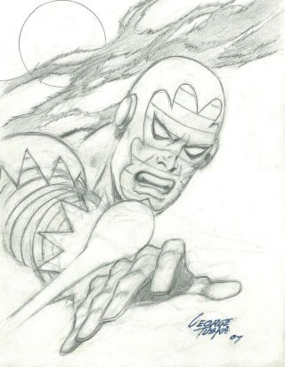 Enemies Of Iron Man – Firebrand In Action Sketch 2007 By George Tuska Signed