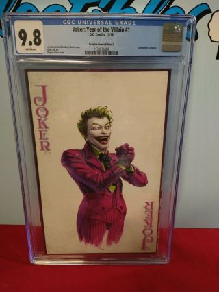 Cgc Graded 9.  8 Joker Year Of The Villain 1 Comic Book Clayton Crain Cover