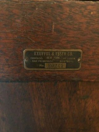 Vintage Keuffel & Esser Brass Surveying Transit w/ Wood Case 3
