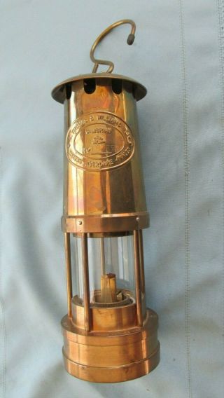Thomas & William Cambrian Enclosed Davy Brass Miners Safety Lamp - 1987 Aberdare