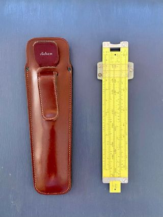 Vintage Pickett Model N600 - Es Speed Rule Metal Slide Rule W/ Leather Case