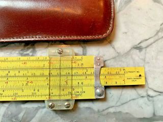 Vintage Pickett Model N600 - Es Speed Rule Metal Slide Rule W/ Leather Case