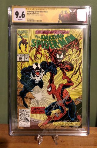 The Spider - Man 362 Cgc Ss 9.  6 Signed By Mark Bagley
