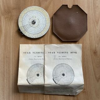 Vintage Star Circular Disk Slide Rule No.  120,  4 1/4 " W Case Made In Japan Rare
