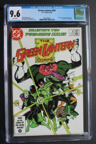 Green Lantern 201 Gl Corps Begins Movie 1986 1st Kilowog 7xvillains Cgc Nm,  9.  6