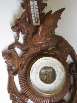 ° Wild Dragon Barometer - ThermomÈtre 1880 Black Forest Antique Weather Station