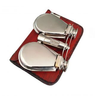 Vintage Nickel Plated Brass Folding Binoculars/opera Glasses/spyglass
