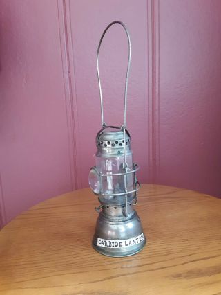 Antique " Rare " 1917 Justrite Carbide Lantern No.  10 Coal Miners Acetylene Lamp