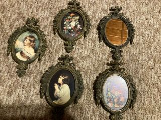 Vintage Victorian Small Oval Picture Frames Made In Italy (5)