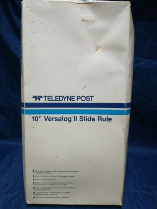 Teledyne Post 10 " Versalog Ii Slide Rule 44ca - 600
