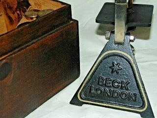 Antique Vintage Wood Boxed Beck Of London Star Microscope No 14283 1895 Model