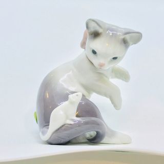 Lladro Spain Cat And Mouse Figurine 05236 Retired Box