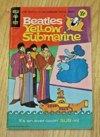 1968 Beatles Yellow Submarine Gold Key Comic Book W/poster