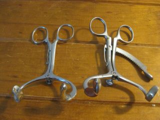 2 Vintage Surgical Obstetric Gynecology Instruments - Operation Theatre - 1930s/40s)