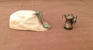 Antique Miners Hat With Lamp 1921 & 1923 Patent Numbers