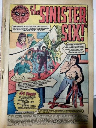 Spider - Man Annual 1,  1964,  1st Sinister Six (no Cover).  5