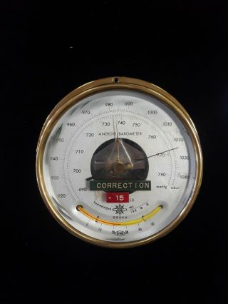 Vintage Brass Nautical/ship/maritime Takahashi Osaka Aneroid Barometer