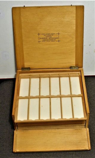 Antique Pine Microscope Slide Display/storage Case For 144 Mounts,  By Stanley