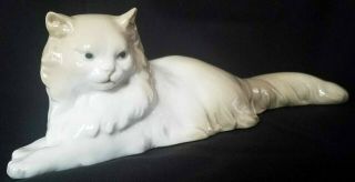 Retired Lladro Nao Daisa 113 Angora Cat Made In Spain 10 " Long Cond