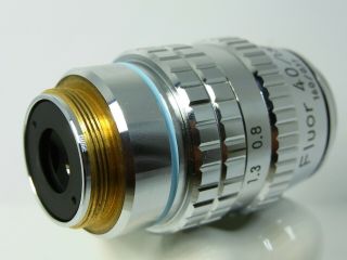 NIKON Fluor 40x 1.  3 oil 160 0.  17 Objective Microscope Lens 3
