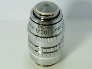 Nikon Fluor 100 1.  3 Oil 160 0.  17 Objective Microscope Lens