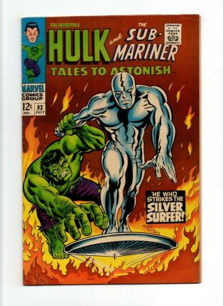 Tales To Astonish 93 Fn,  6.  5 Vintage Marvel Key Silver Surfer & Hulk Crossover