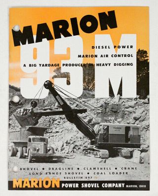 1954 Marion Shovel 93 - M Dragline Crane Sales Brochure