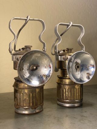 Copper Queen Mine Bisbee Arizona Carbide Miner Lamp Pair Guy’s Dropper 1925