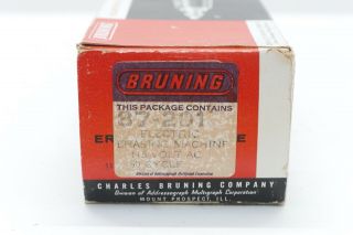 OLD STOCK Open Box Vintage Bruning Electric Drafting Eraser Machine 87 - 201 2