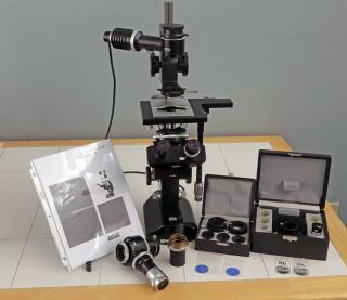 Wild Heerbrugg M40 Binocular Inverted Phase Contrast Research Microscope