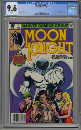Moon Knight 1 Cgc 9.  6 White Pages Harder To Find Newsstand Variant