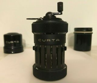 Near - Curta Type I Mechanical Calculator With Canister & Instruction Booklet