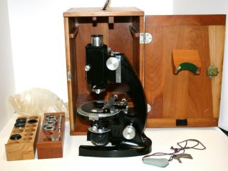 Bausch & Lomb Lr Research Polarizing Petrographic Microscope W Case Objectives