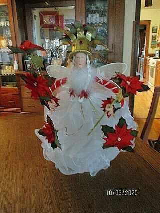 Patience Brewster Christmas Krinkles Poinsettia Fairy Queen Tree Topper W Box