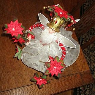 Patience Brewster Christmas Krinkles Poinsettia Fairy Queen Tree Topper W BOX 3