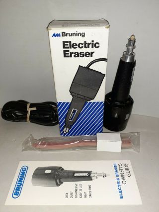 Charles Bruning Electric Drafting Eraser Model 87 - 300 W/ Owner’s Guide & Box