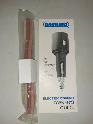 Charles Bruning Electric Drafting Eraser Model 87 - 300 w/ Owner’s Guide & Box 3