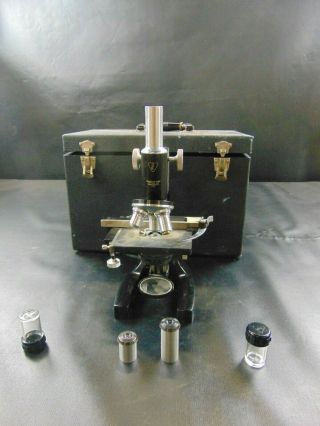 Bausch & Lomb Microscope With Attachments And Case