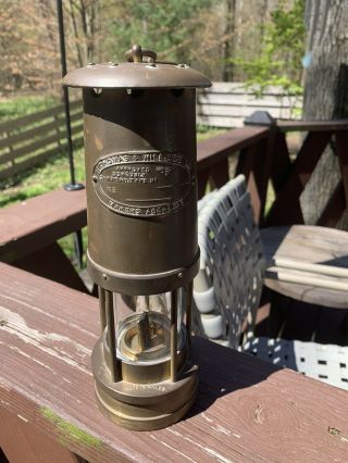 Vintage Brass Miners Safety Lamp Lantern