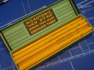 Vintage Eberhard Faber Nos " Van Dyke Microtomic " 600 Wood Drafting Tool Pencils