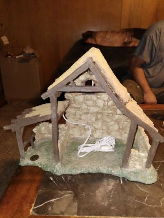 Fontanini Lighted Stable For Nativity Set 5 "